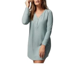 Soma Light Blue Long Sleeve Pajama Dress